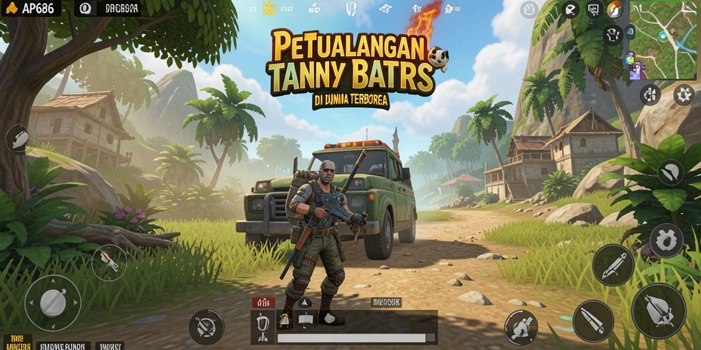 Tangkapan layar gameplay AP686 yang menampilkan dunia terbuka yang menakjubkan.