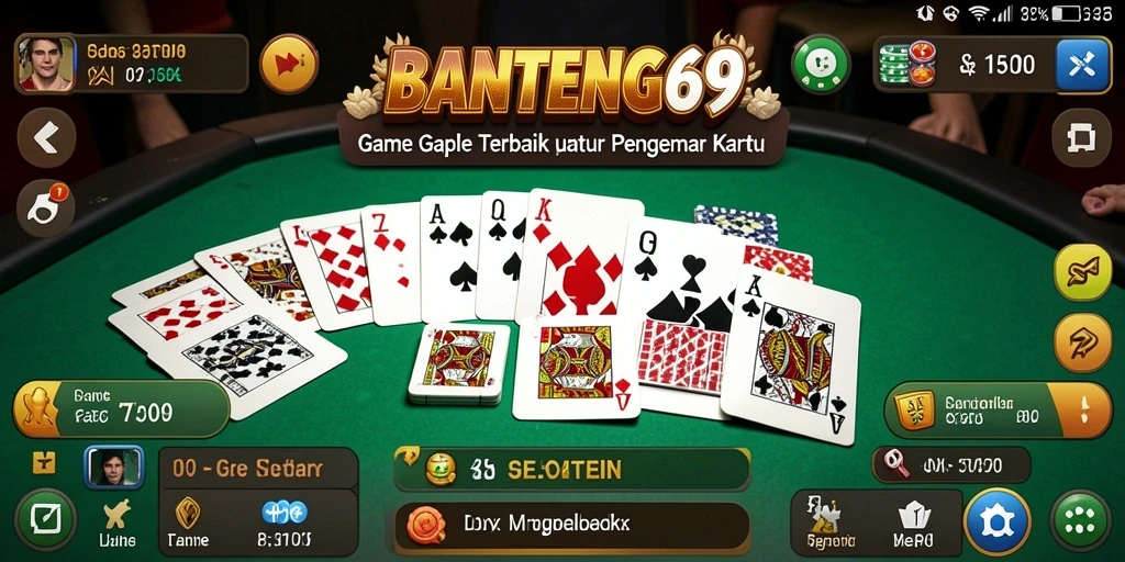 Screenshot gameplay seru dari BANTENG69 yang menunjukkan kartu Gaple.