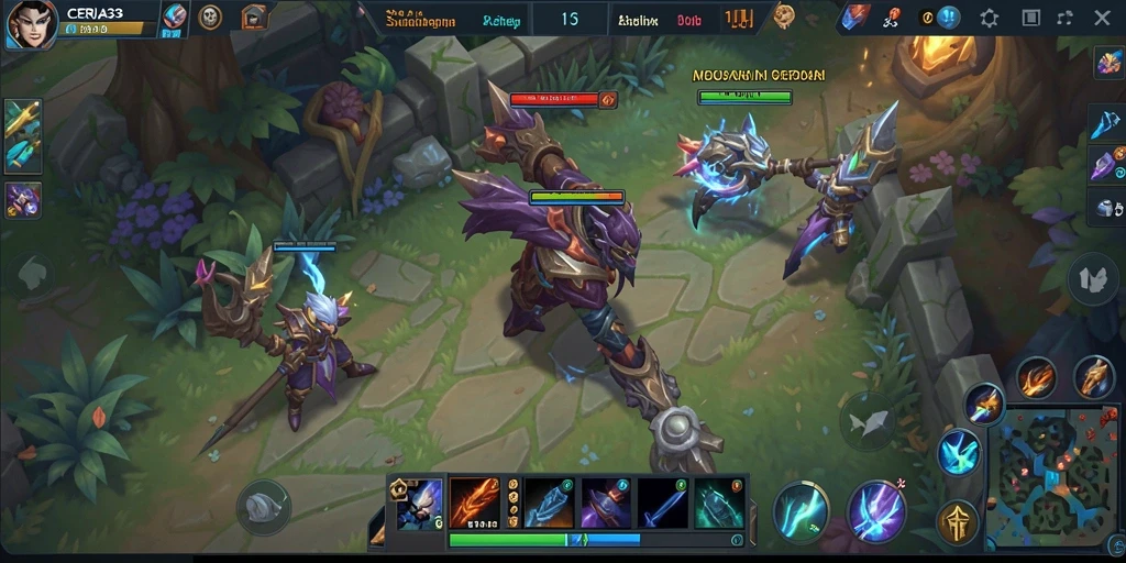 Gameplay seru di arena pertempuran CERIA33 yang memikat.