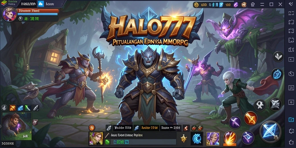 Screenshot aksi seru gameplay HALO777 dalam pertempuran MMORPG.
