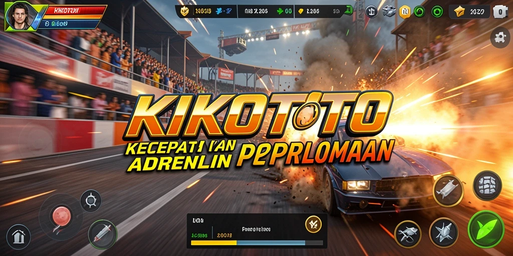 Gameplay KIKOTOTO menampilkan balapan mobil seru di trek menantang.
