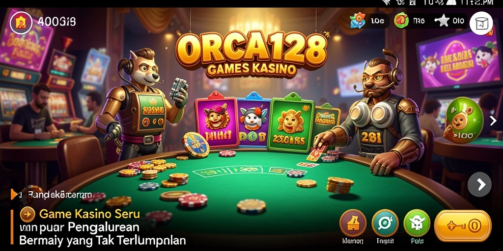 Tampilan gameplay menarik dari ORCA128 dengan suasana Kasino yang menawan.