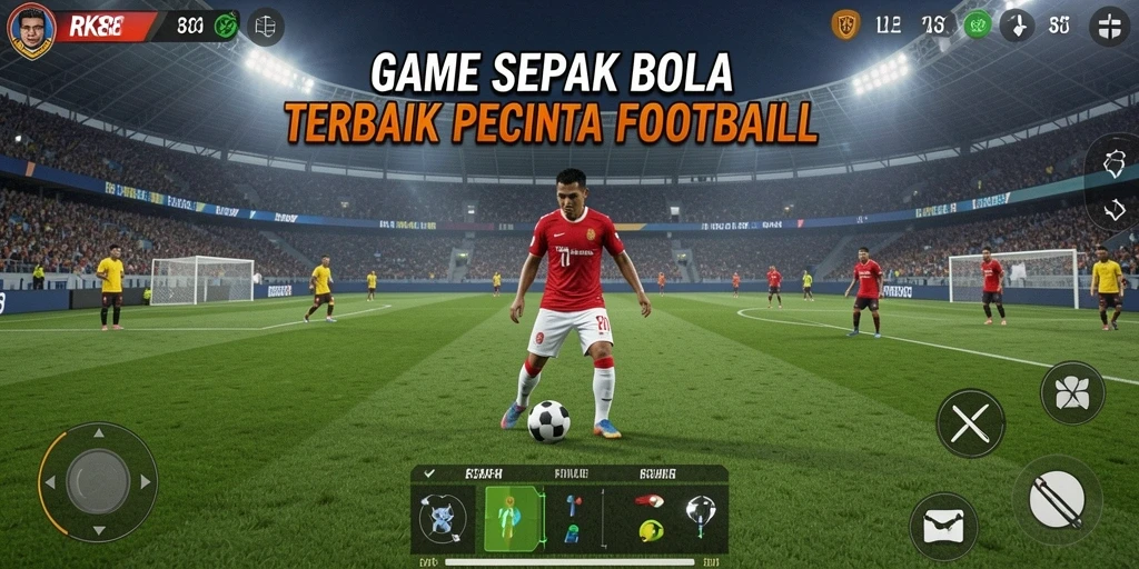 Tampilan menarik dari gameplay RK88 saat pertandingan sepak bola.