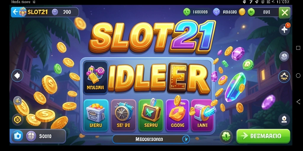 Tampilan screenshot yang menunjukkan gameplay santai dan menawan dari SLOT21.