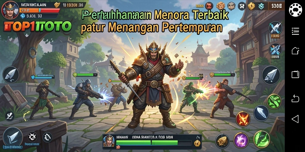 Menampilkan gameplay intens dan menara strategis dalam aksi.