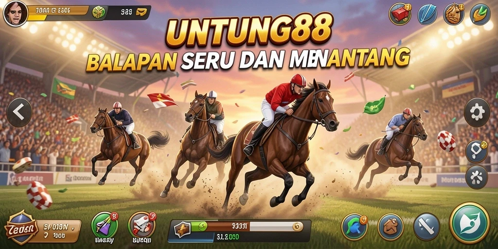 Screenshot gameplay UNTUNG88, menampilkan aksi balapan cepat.